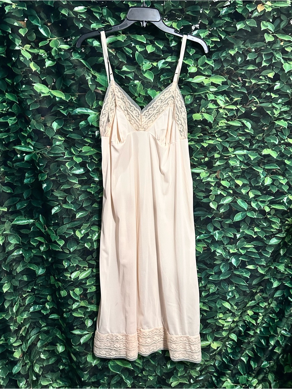 Vintage Philmaid Slip 100% Nylon Lace Beige Women’s 40